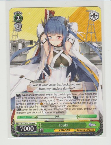 46▢ドレイク SP サイン AZL/S102-009SP KM0625-6 Signed Drake SP Foil Weiss Schwarz Azur Lane Card AZL/S102-009SP