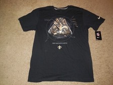 Men's Nike New Orleans Saints NFL Gloves T-Shirt -Style# 554592 010- Size L -NWT