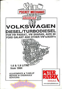 VOLKSWAGEN DIESEL SHOP MANUAL 1.6 1.9 ENGINE SERVICE REPAIR BOOK RUSSEK