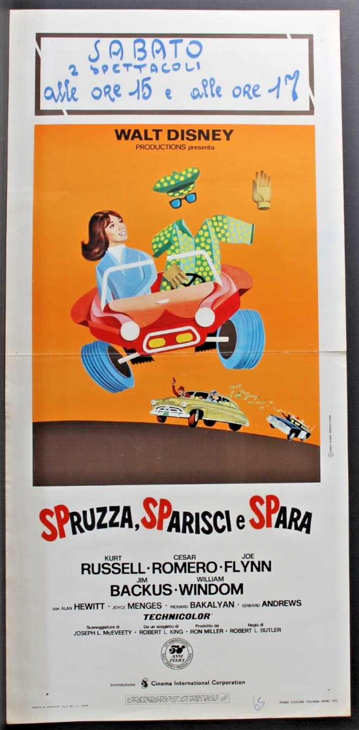 Locandina originale film Spruzza, sparisci e spara (1972) - Regia di Robert Butler