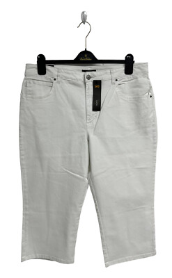 Lee Women's White Relaxed Fit Mid Rise Capri Denim Jeans Size 16