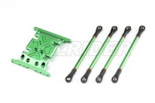 Jazrider Piastra di Pattino in Alluminio con Set di Link Sospensione (Verde) per Axial SCX10 Dingo