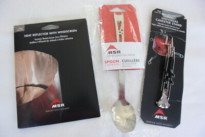 MSR CANISTER STAND, WINDSCREEN & LONG ALPINE SPOON