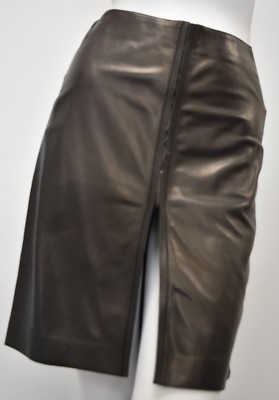 $1595 New Tom Ford for GUCCI Black LAMBSKIN Leather Skirt Pencil