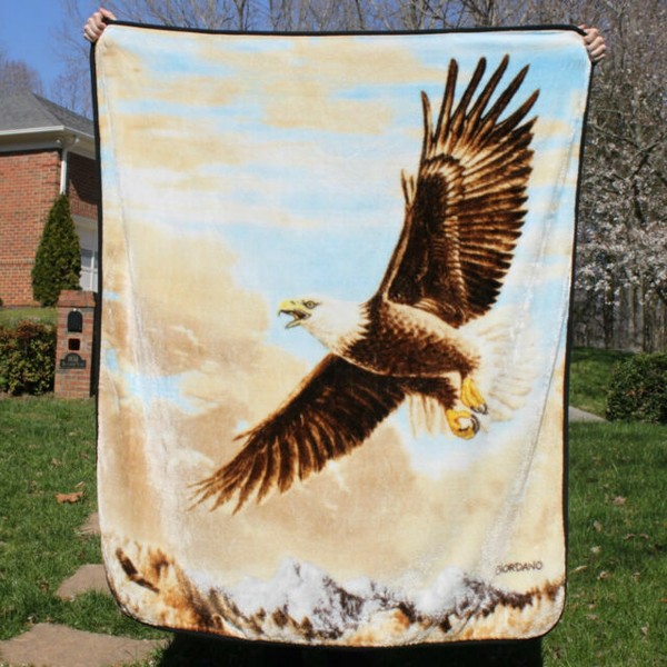 American Eagle Fleece Throw Blanket Afghan 50" X 60" for sale online eBay