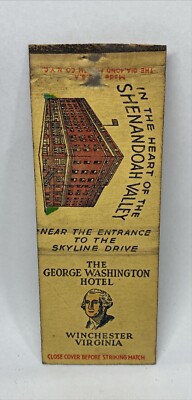 Winchester, Virginia VA The George Washington Hotel Matchbook