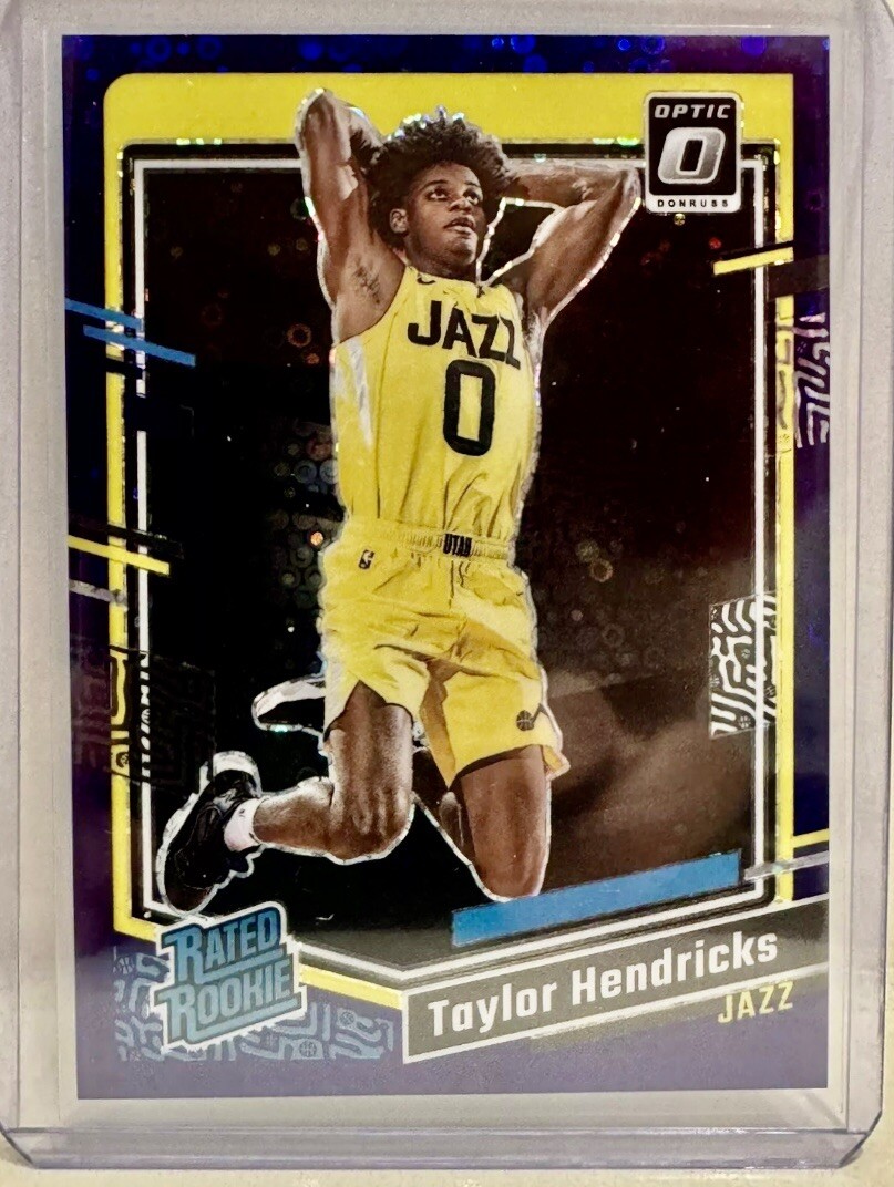 2023-24 Optic NBA Taylor Hendricks RC #233 Rated Rookie Purple Disco Prizm /99