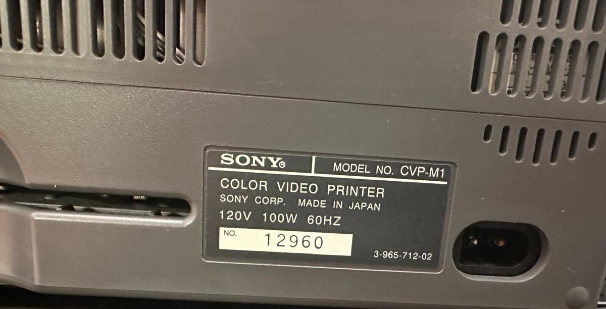 Sony Color Video Printer CVP-M1 RCA S -Video Portable Photo Print