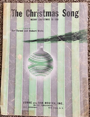 The Christmas Song Merry Christmas to you. Mel Torme Vintage Sheet Music 1946