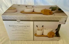 New Bathroom Caddy Bamboo Canister Set by Huntington Home - Free Shipping
