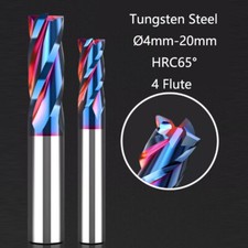 Ø4-20mm Carbide nACo Coated 4 Flute Router Bit HRC65 End Mill CNC Milling Cutter