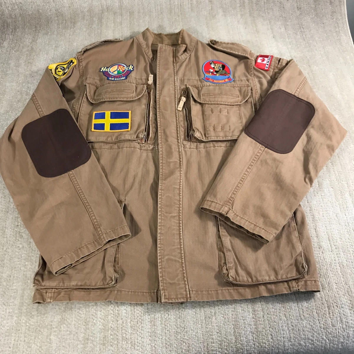 Woolrich Elite Series Tactical Jacket Mens MediumFull Zip Firearm Brown  Patches | eBay