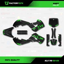 Gray & Green Shift Racing Graphics Kit fits Kawasaki 00-09 Klx110 KLX 110 Decal