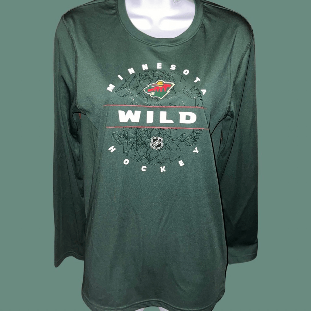 NHL Youth Girls MN Wild Logo Long Sleeve T Shirt Size XL 18/20