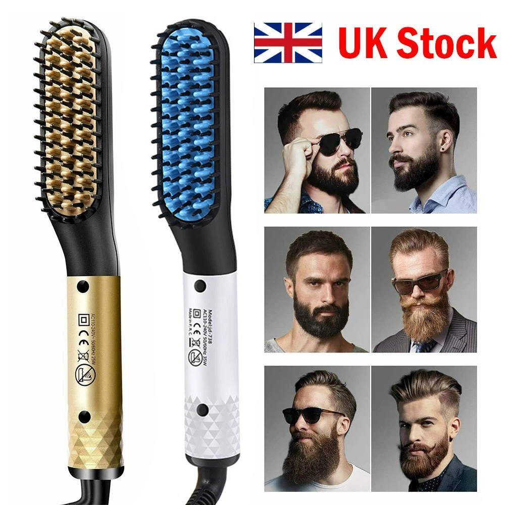 Mens hair top brush straightener