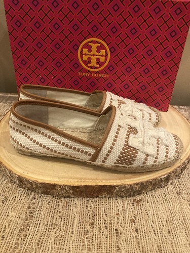 TORY BURCH Shaw ESPADRILLE Canvas and Jute SLIP ON Flat Loafers - WOMEN’S 7.5 US - Picture 8 of 15