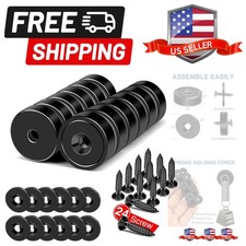 12 Pack Strong Neodymium Magnets, 20lbs Black Countersunk Magnets for Wall Mo...