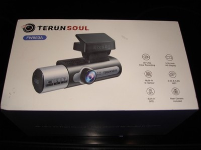 Terunsoul FW983A, 4K Ultra HD Dash Cam Front/Rear Built-in GPS WiFi W/128GB 