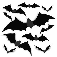 120Pcs 3D Bats Halloween Decorations Wall Decor Realistic PVC Bat Stickers
