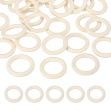 50mm Natural Wooden Rings 30 Pack Wood Ring Round Linking Rings Natural Color