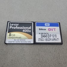 Lot 2 8GB CF CompactFlash Cards Lexar Pro 400x and WD CF Tested Nikon Canon etc