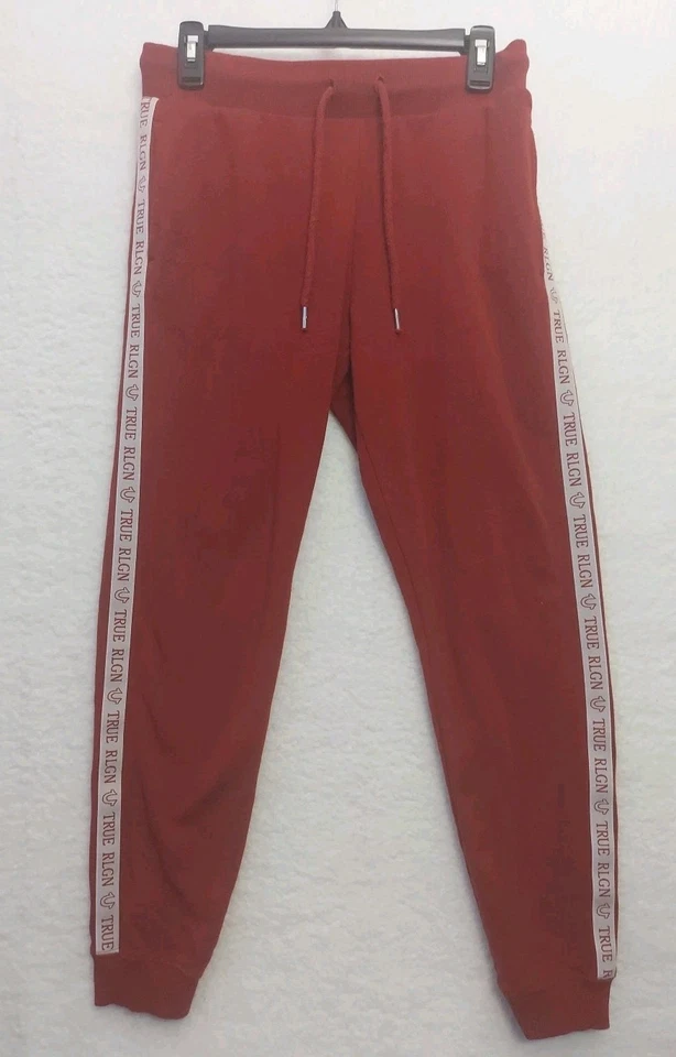 True Religion Track Suit Womens Sz M and S Burgundy Zip Up Retro Streetwear - Image 3 of 4
