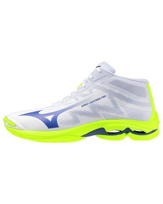 Mizuno Wave Lightning Pro Mid Volleyball Shoes Unisex White Yellow V1GA2665-39