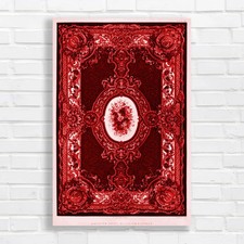 Magnificent Floral Tapestry Red Canvas Print Large Picture Wall Art