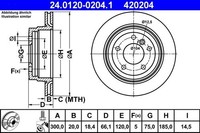 2X Bremsscheibe Hinten Ate 240120 02041 FÜR BMW Bremsscheiben Scheibenbremse