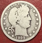 1909-D Barber Quarter. Free Shipping