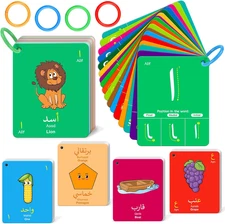 Educational Learning Toys for Kids 48 Arabic Flash Cards Alphabet Colors Shapes
