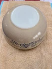 PYREX Bowl #404 Homestead Print 4 Qt Brown Speckled Blue Floral 10.5" Pristine