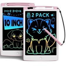 bravokids 2 Pack LCD Writing Tablet for Kids Toys, 10 7"W x 10"H, Pink pink
