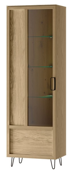 Standvitrine Limbo Glasvitrine Links 65X40X196Cm Eiche Artisan Teilmassiv 1Trg-image