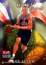 2000 Topps Ray Allen Team USA National Spirit Basketball #NS2 Milwaukee Bucks