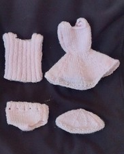 Knitted Doll Clothing, New. Fit Approx, 20 To 24cm Doll. Dress, Undies, Hat, Top