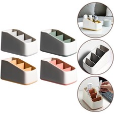 Compact Desktop Organizer for Remote Controls 4 Compartment Storage Box