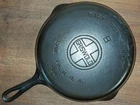 No.8 GRISWOLD Block Logo 704 N CAST IRON SKILLET Smooth Bottom Frying Pan
