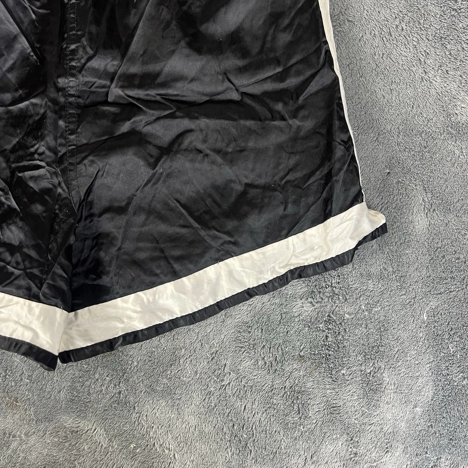 Adidas Nylon Shorts Vintage Soccer Sprinter Shiny Satin Retro Glanz Black Stripe - Image 3 of 4