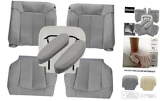  Front Driver and Passenger Bottom and Top Seat Covers & Driver Gray #922