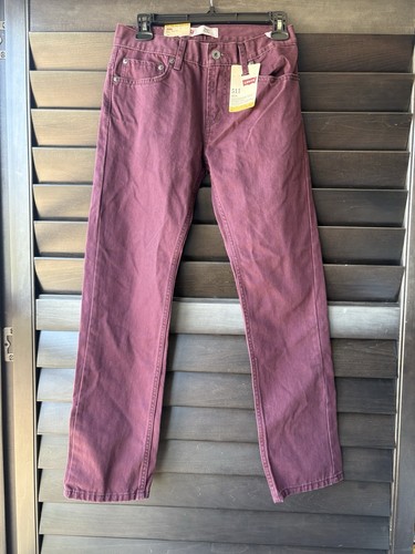 Levi’s 511 Youth Slim Fit Plum Jeans Size 14 (27x27) NWT