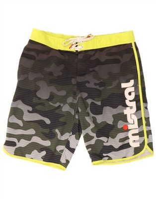 Mistral Mens Graphic Swimming Shorts Large  Green Camouflage Polyester BQ20