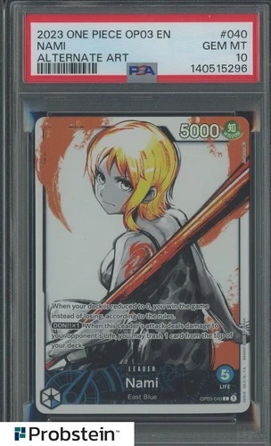 2023 One Piece OP03 En Alternate Art #040 Nami PSA 10 GEM MINT