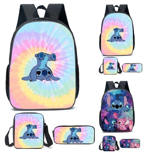 Kids School Bag Lilo & Stitch Tie Dye Backpack Rucksack Lunch Box ...