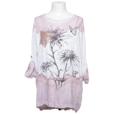 Made in italy, Langarmshirt, Größe: 42, Pink/Weiß/Mehrfarbig #tPN