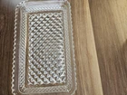 Vintage WEXFORD ANCHOR HOCKING Clear Glass Cranberry Relish Dish Serving Tray
