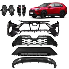 For 2019-2022 Toyota RAV4 LE Front Bumper Cover Grill Lower Valance Fog Lamp Kit