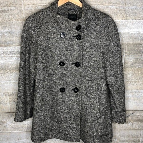 Hilary Radley women size 10 grey part wool wool blend peacoat winter ...