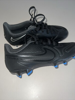 Nike Tiempo Legend 9 Club FG Soccer Cleats Black Photo Blue Men Sz 4.5
