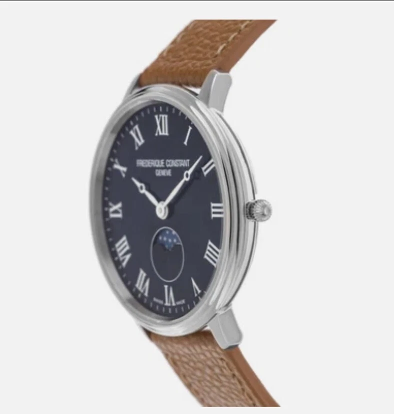 Reloj Frederique Constant Unisex Clásico Luna Cuarzo Marrón 38 MM FC-206RN3S6 Foto 4 de 4